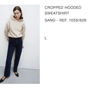 Zara Soft Cropped Hooded Sweatshirt